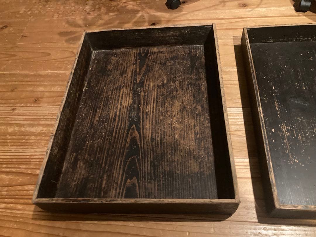 アンティーク　古い木製ガラスケース　お菓子ケース　収納箱3台 ③