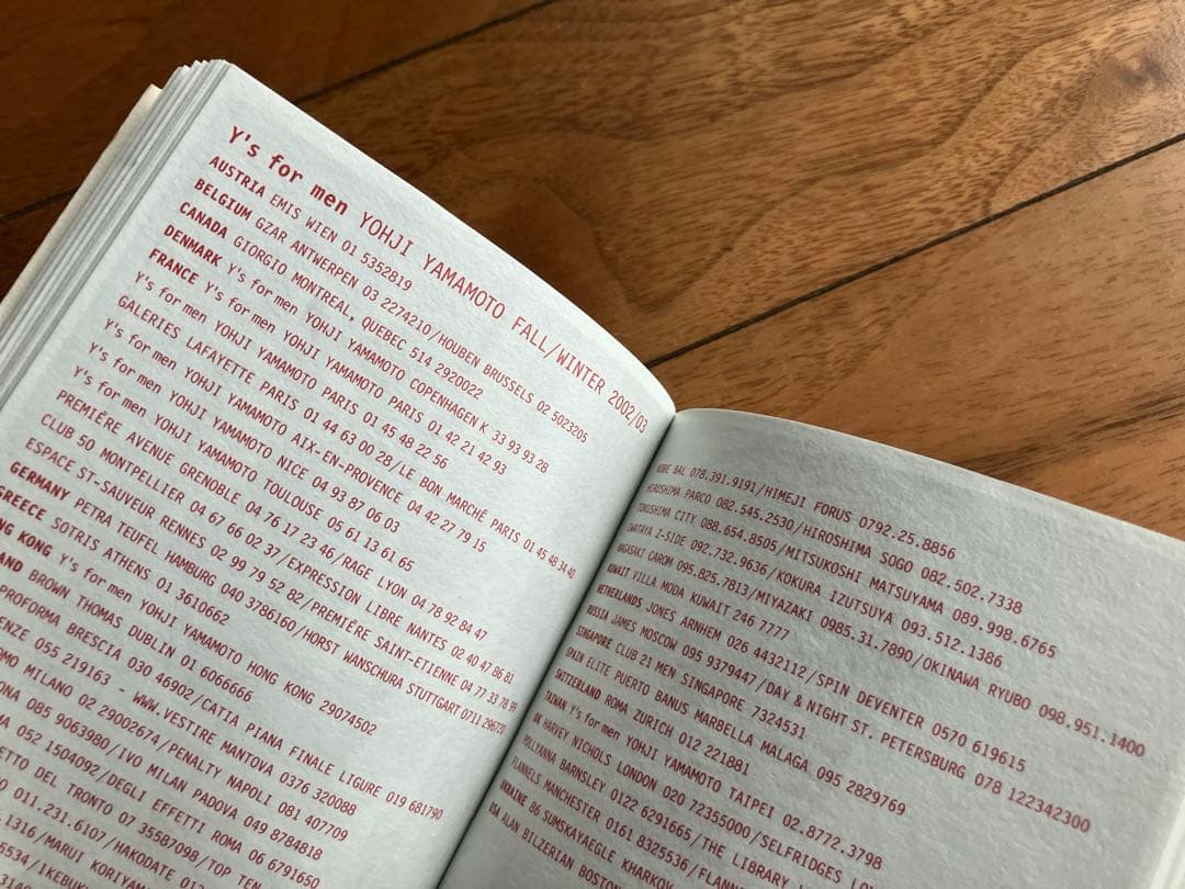 Y’s for men Yohji Yamamoto 手帳　写真　記念