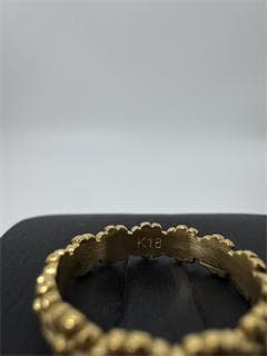 K18花モチーフ ゴールドリング2.07g 11号