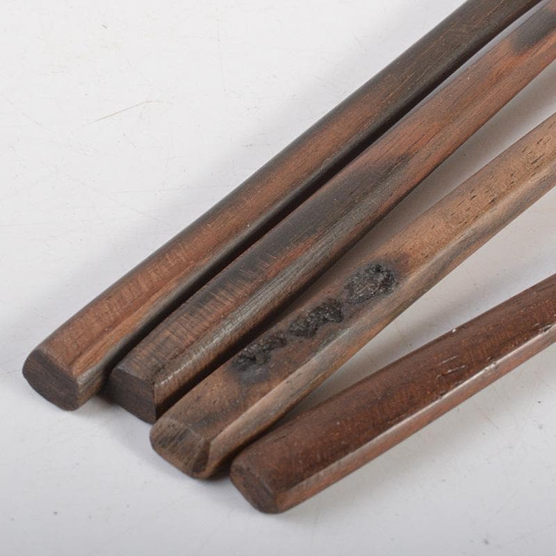 茶道具　黒柿製　茶杓　4点まとめて　箱付　N　6377