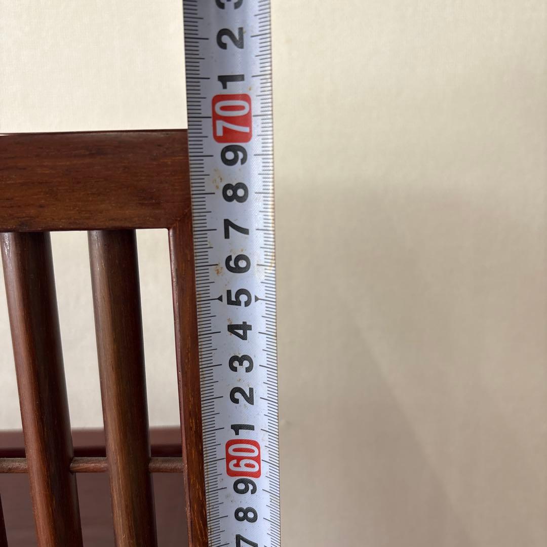 無垢材　格子　縦浅　小棚　高さ約70cm 幅約51cm