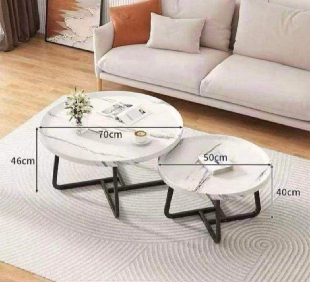 VEEZHA ネストテーブル ローテーブルおしゃれ マルテーブルコーヒーテーブル