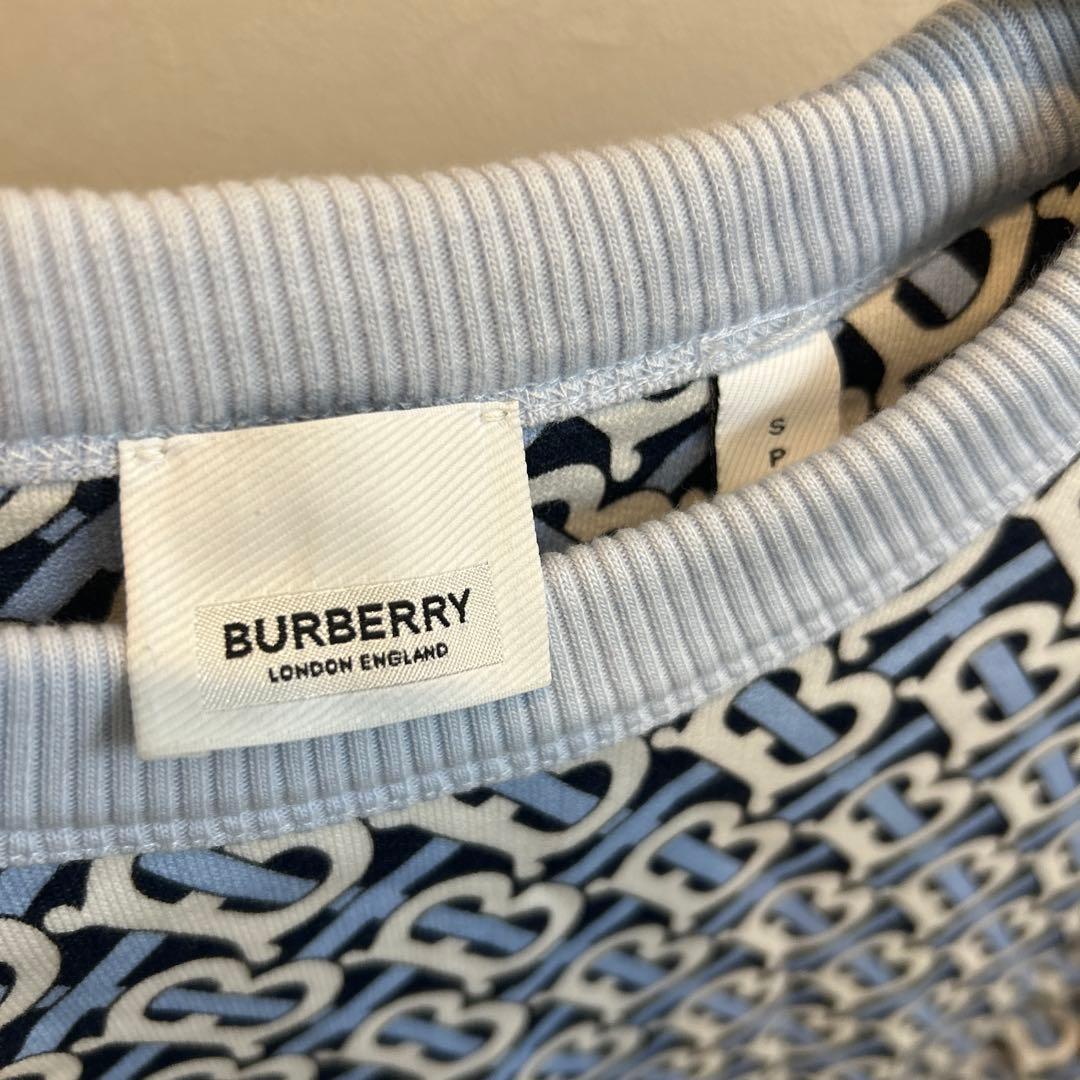 BURBERRY バーバリー TBモノグラム スウェット ライトブルー Ｓ