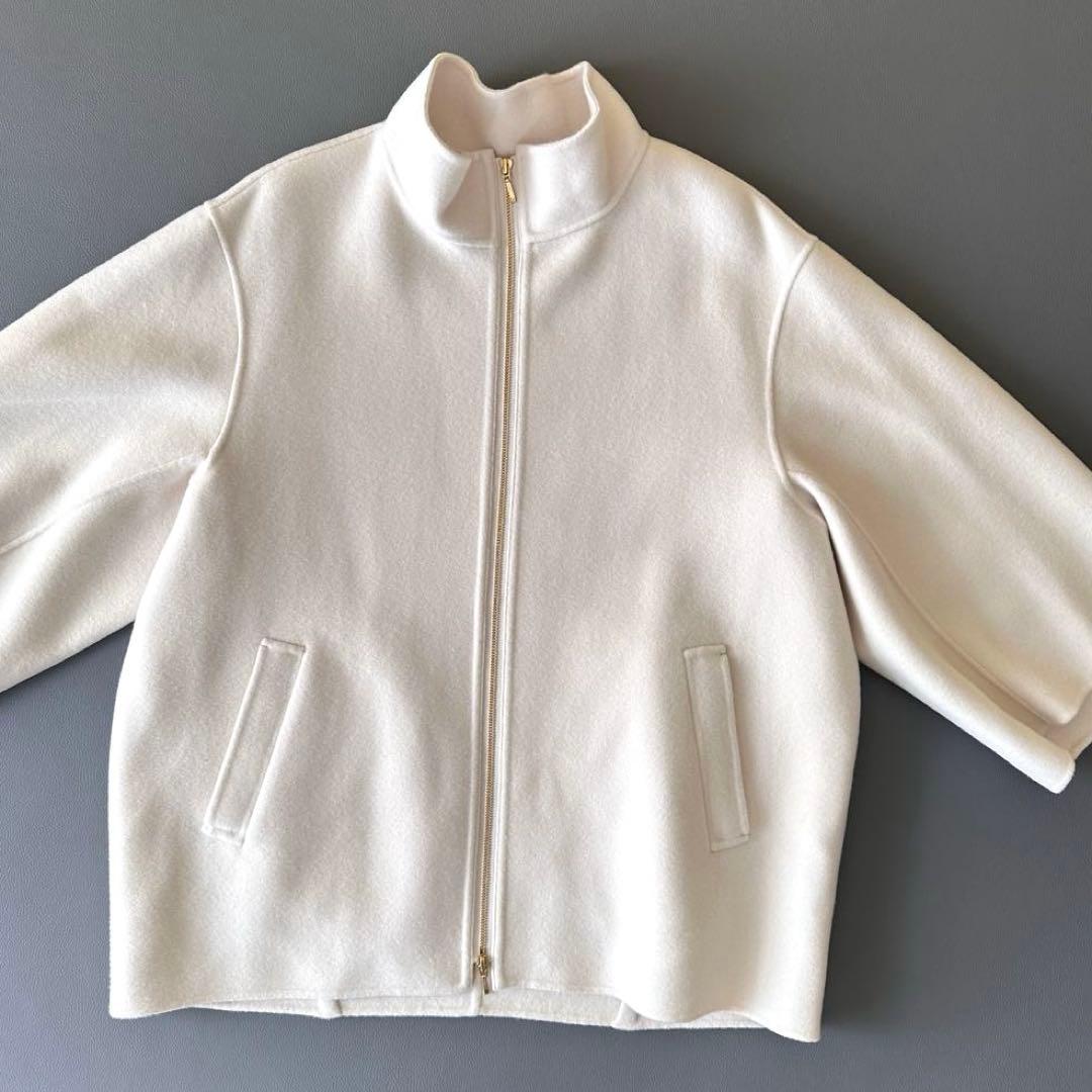 美品 希少 48サイズ 23区 ウールリバースタンドカラーコート 大きいサイズ