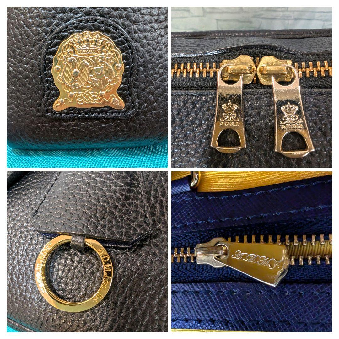 ♥美品♥AＤＭJ ショルダーバッグ レザー A4 通勤通学 ブラック