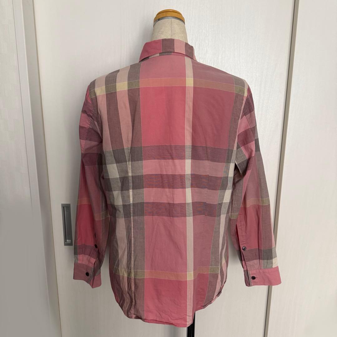 美品 BURBERRY バーバリーロンドン メガチェック シャツ ピンク 46