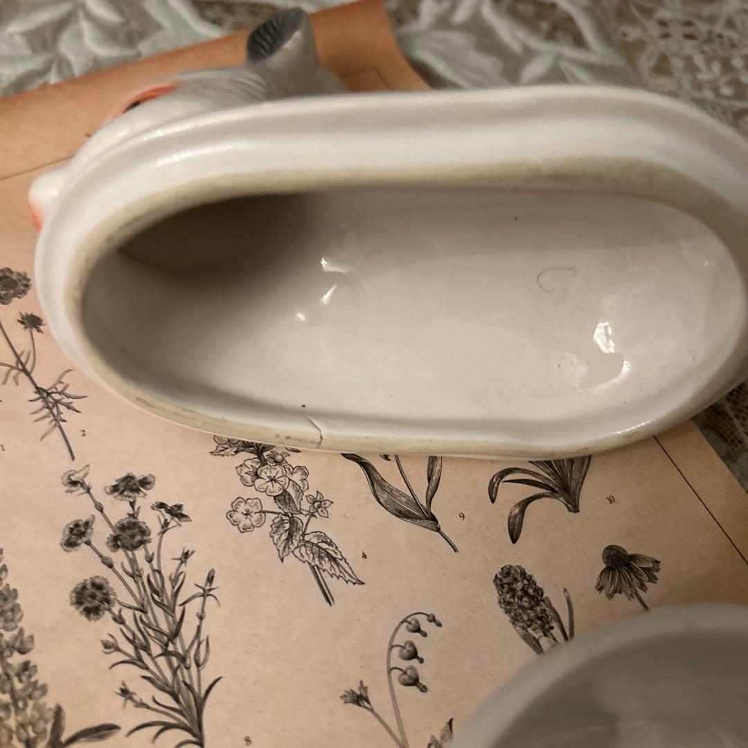 ミニ！フランスアンティークうさぎテリーヌポットバニーラビットミシェル・コーガン