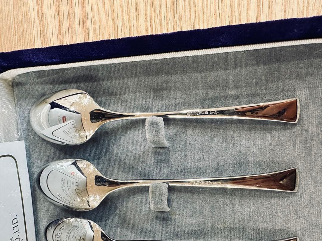 ラッキーウッド　純銀製コーヒースプーン６本セット