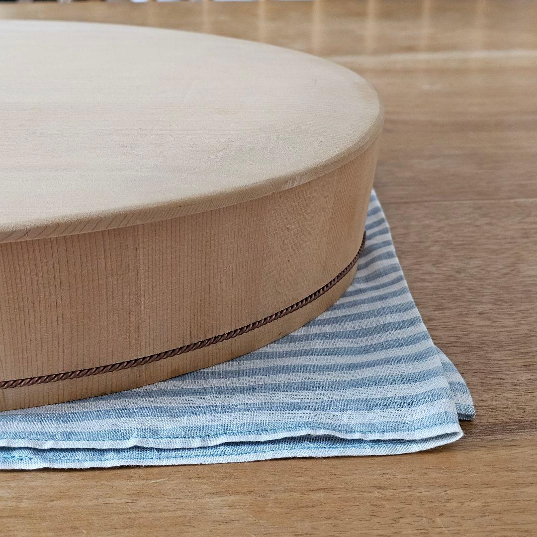 さわら　楕円の飯台 大 専用蓋付　すし桶　おひつ　自在道具　【アク抜き作業済】
