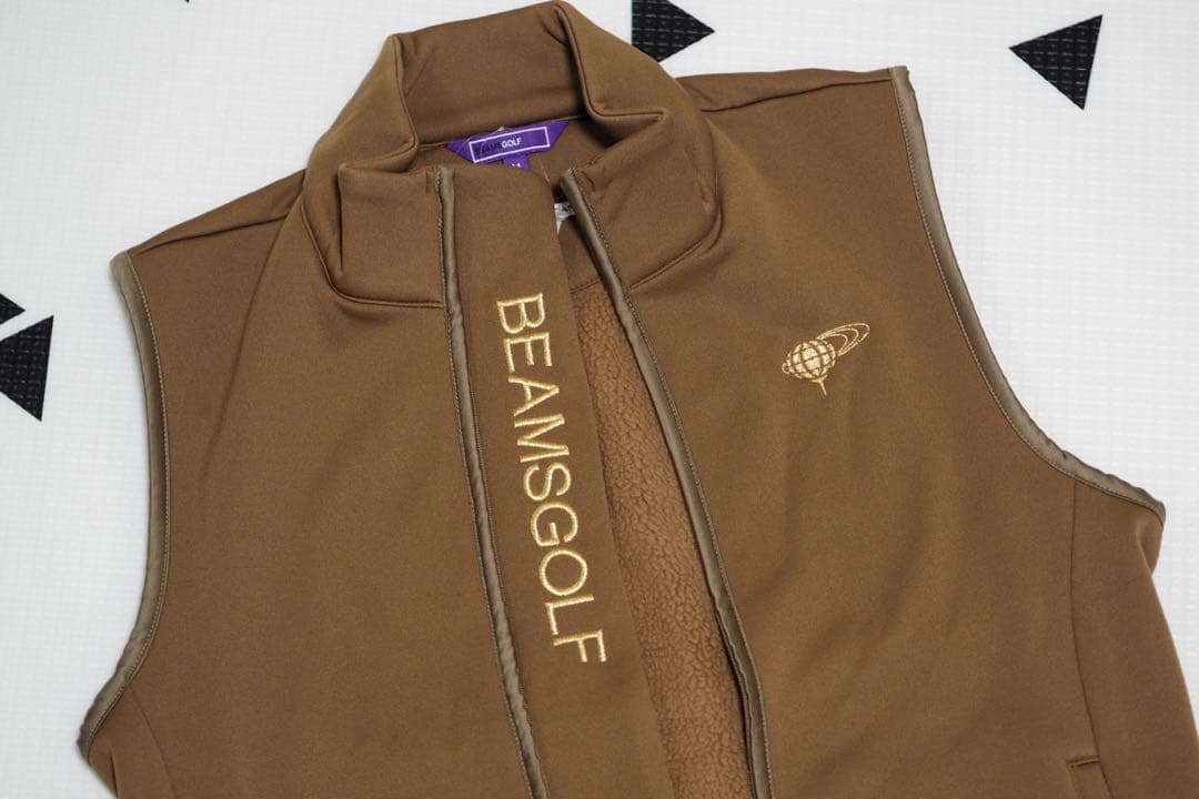 【新品未使用】BEAMS GOLF ビームスゴルフ ベスト 冬 ボア ロゴ
