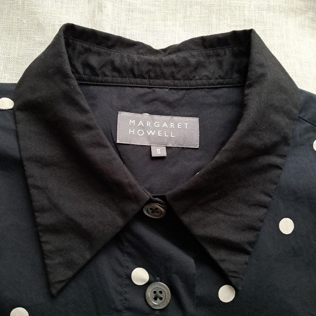 MARGARET HOWELL 長袖ドット柄シャツ II
