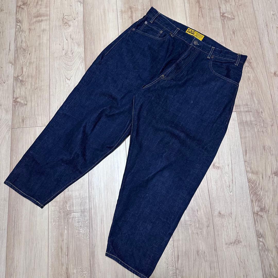 美品　FAT 247 ブルー デニム　ワイドパンツ