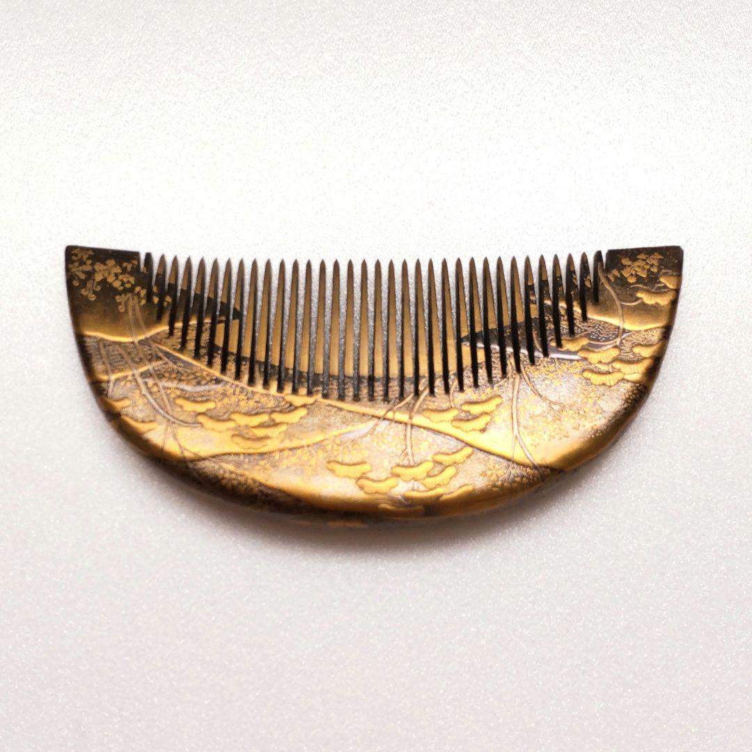【美品】アンティーク 金蒔絵 くし かんざし 本鼈甲 明治大正 髪飾り