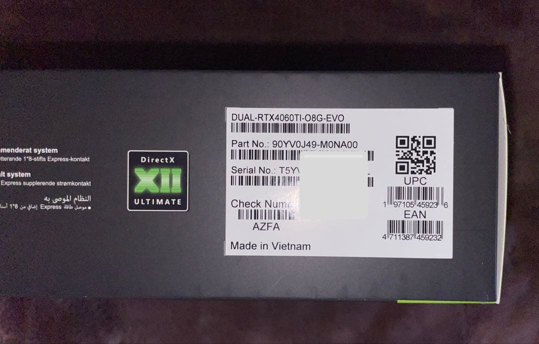 新品　ASUS GeForce RTX 4060 Ti OC 8GB
