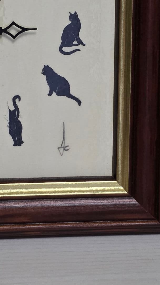 ★猫シルエット アンティーク掛時計 イギリス製★