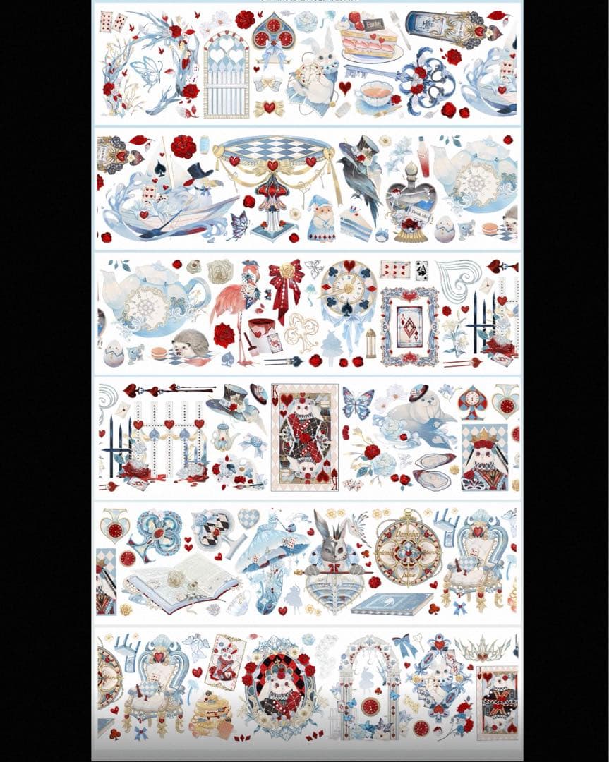 梦游仙境 シール式 海外マステ 切り売り