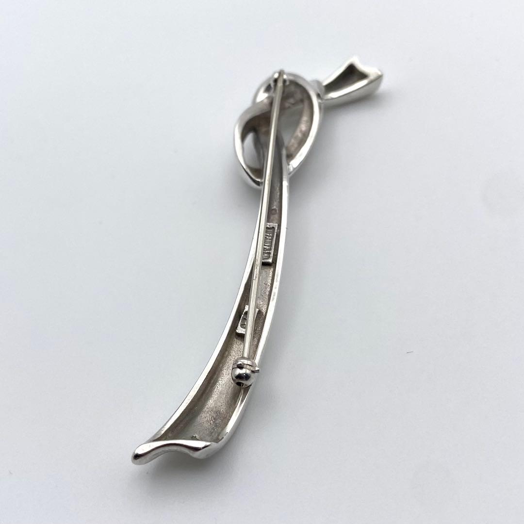 美品✨ティファニー リボン ノット ブローチ モチーフ シルバー 925