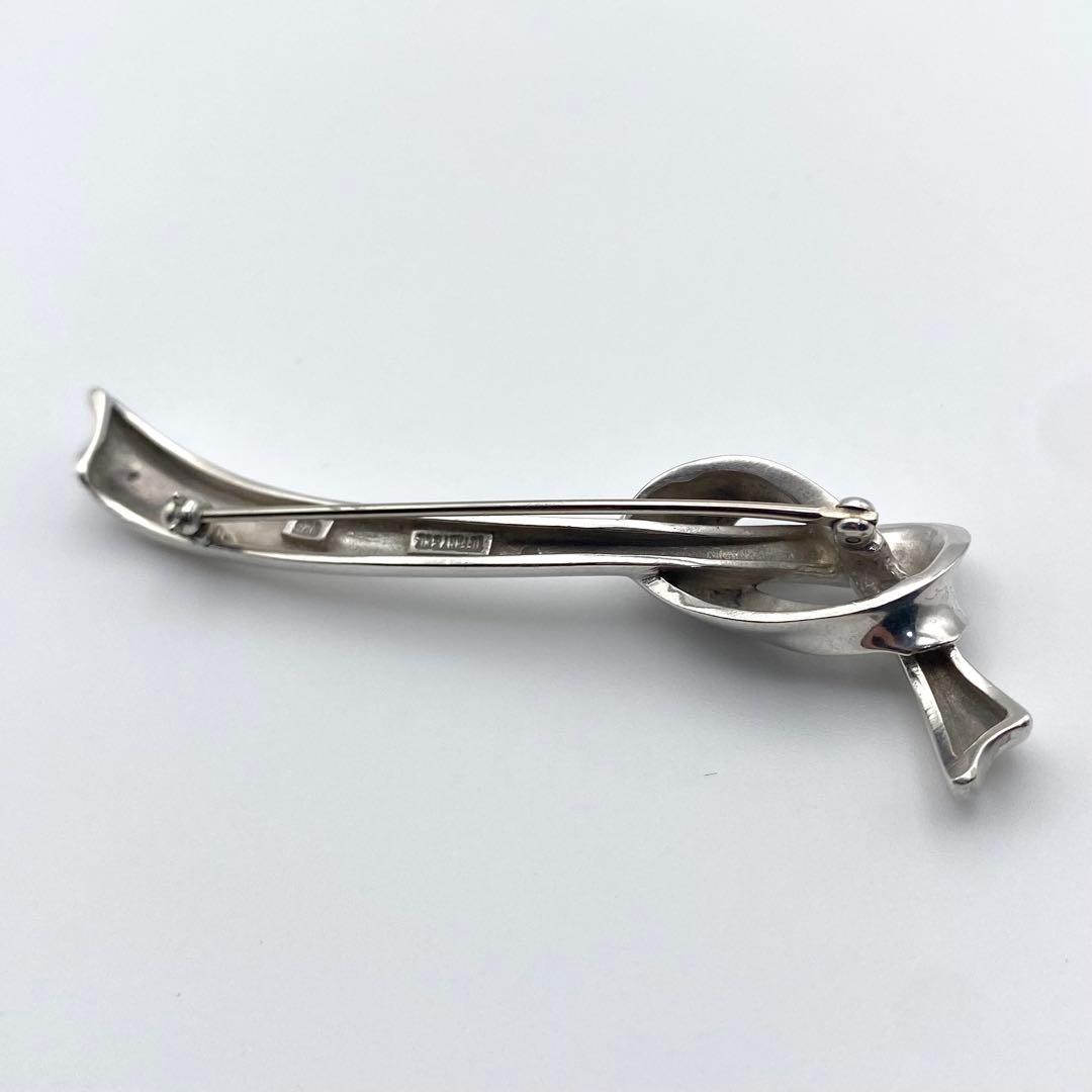 美品✨ティファニー リボン ノット ブローチ モチーフ シルバー 925