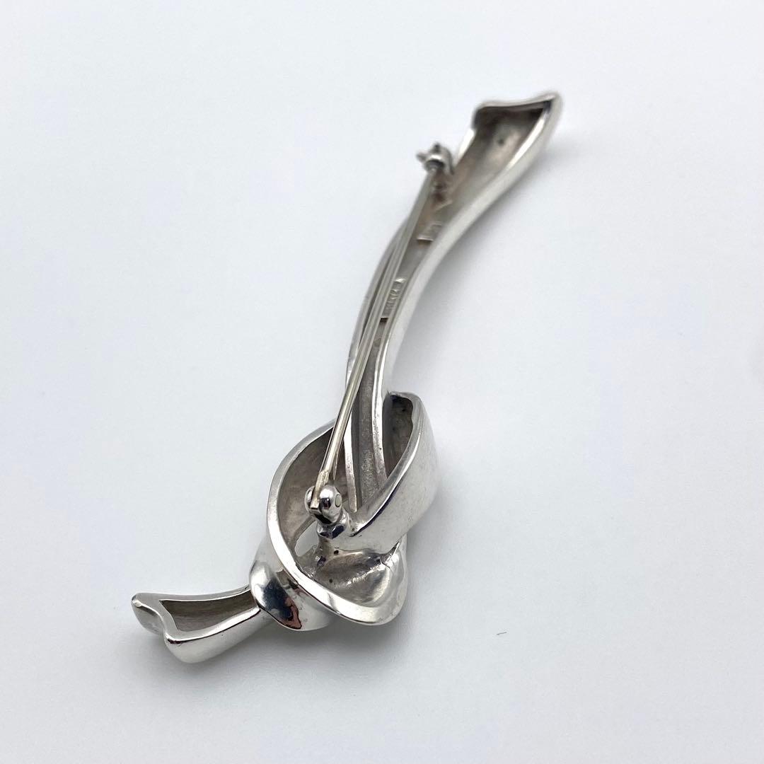 美品✨ティファニー リボン ノット ブローチ モチーフ シルバー 925