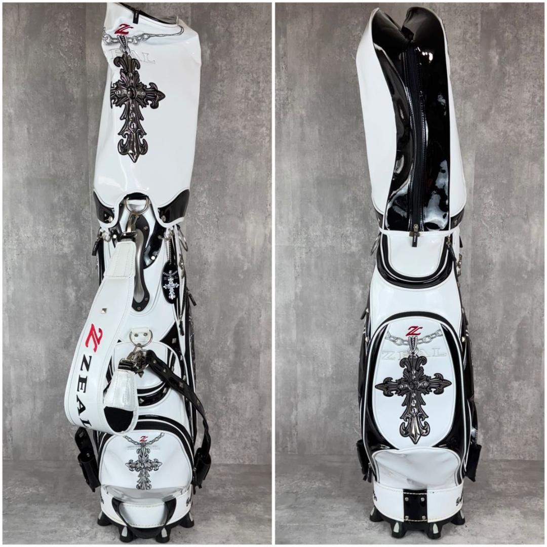 ZEAL ゴルフバッグ キャディバッグ 希少デザイン 6分割 クロス エナメル