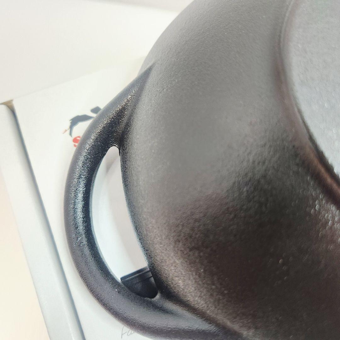 【フォロワー様引5%済】Staub ベビー ウォック 16 ブラック 真鍮ツマミ