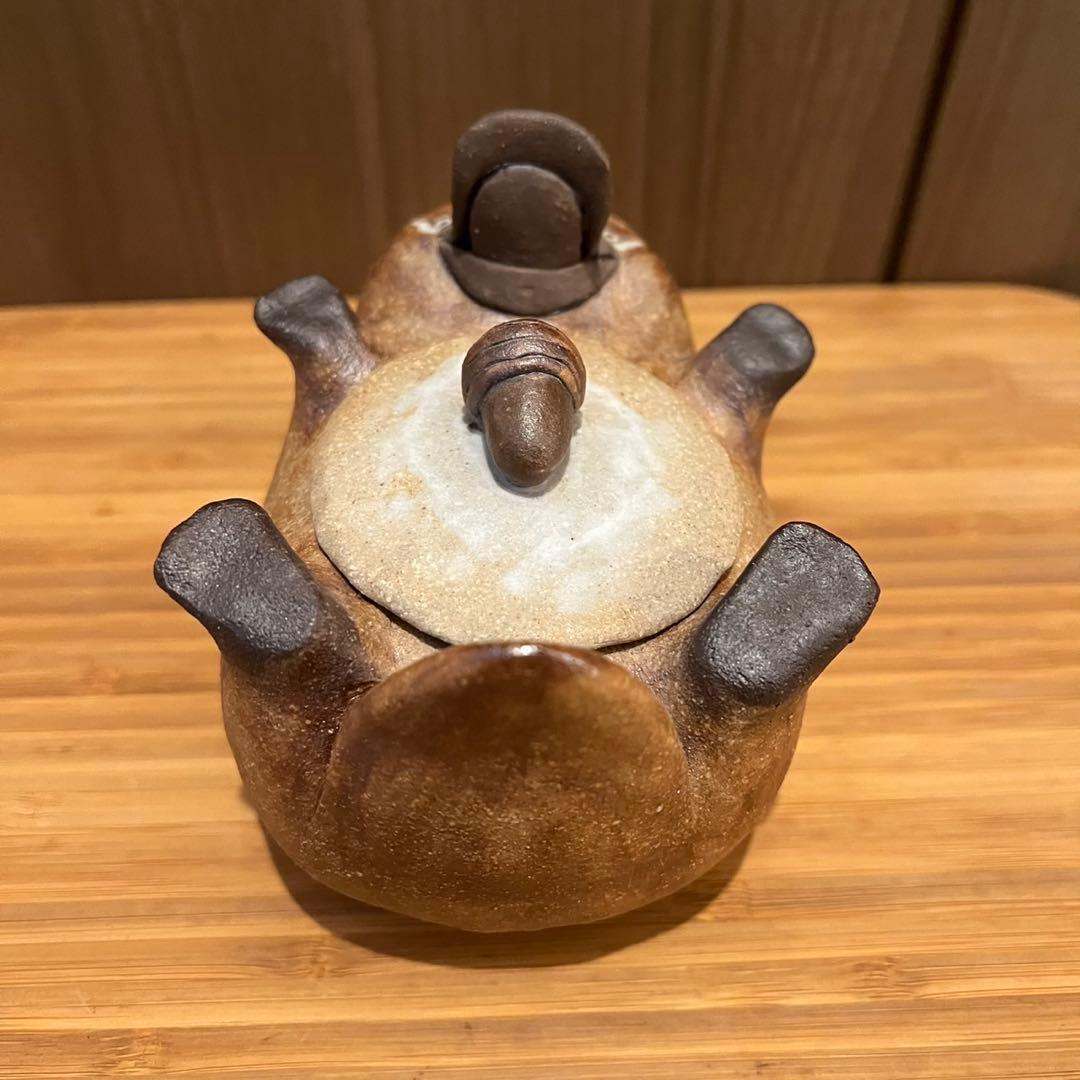 かとうゆみ　カモノハシの陶器 小物入れ 蓋付き　サイン入り
