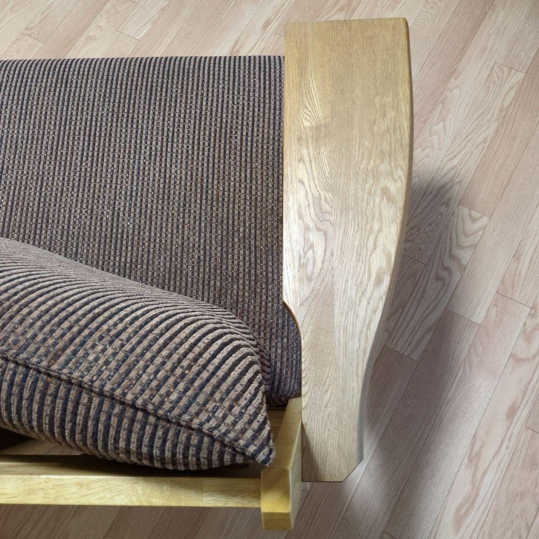 木製フレーム 3人掛けソファ