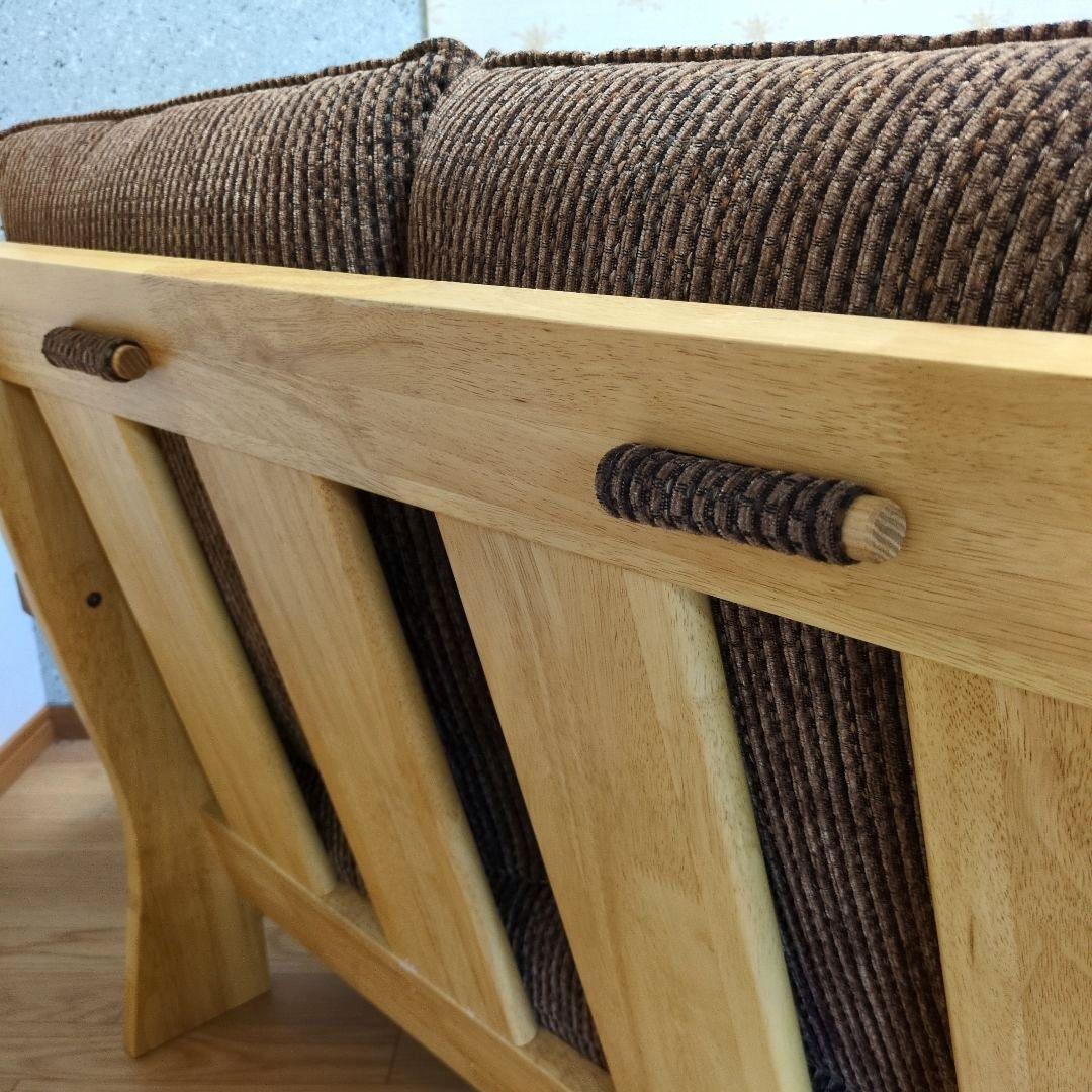 木製フレーム 3人掛けソファ