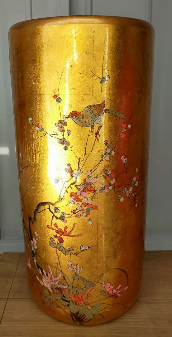 ✨13%offセール✨金箔　傘立て　小鳥　花柄　お洒落　未使用