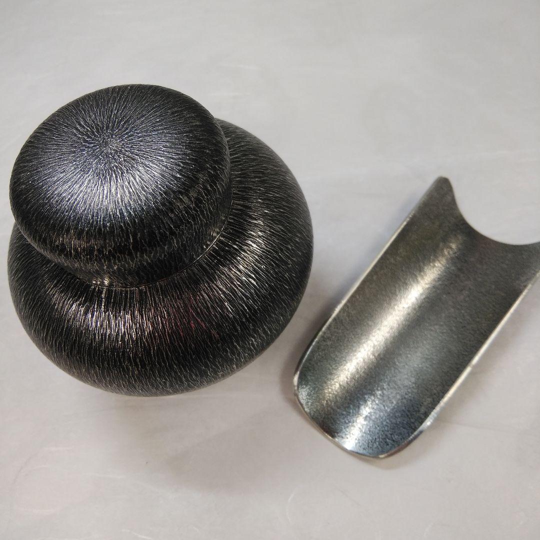 煎茶道具  錫半    煎茶道具一式     共箱