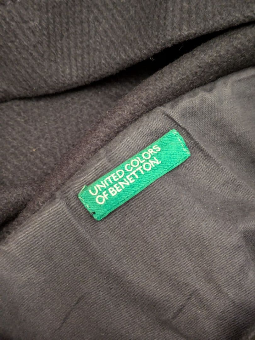 BENETTON カシミア混ウールダッフルコート　ミッドナイトブルー　イタリア製