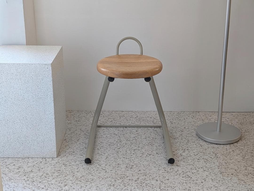 ビンテージ アノニマス 取っ手付き スツール チェア ウッド×メタル 美品