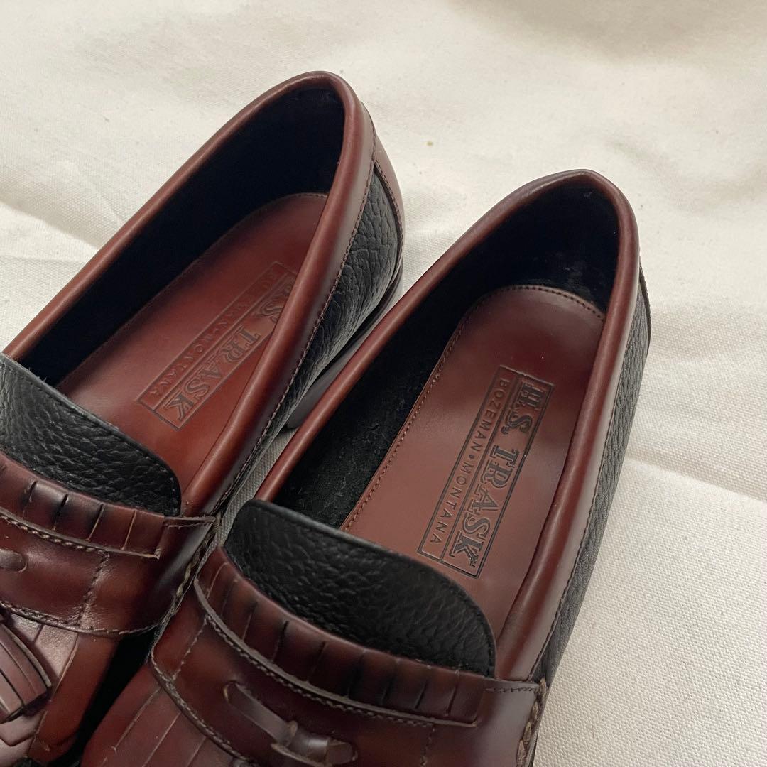 き*ょ様 old H.S.TRASK キルトタッセルローファー コンビ 黒茶 7