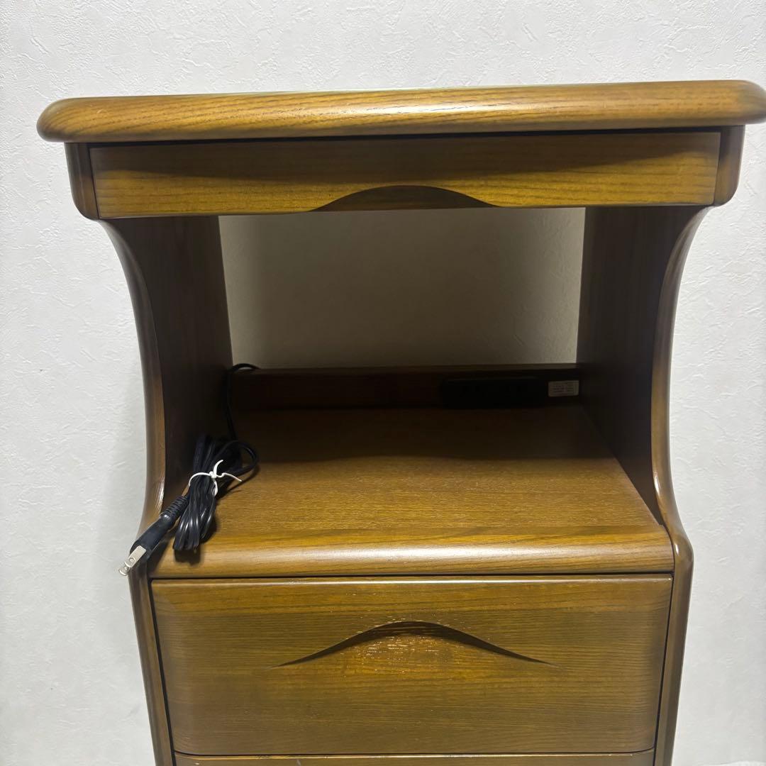 ✨希少✨ カリモク 電話台 キャビネット コンセント付き 4段引出し 送料無料