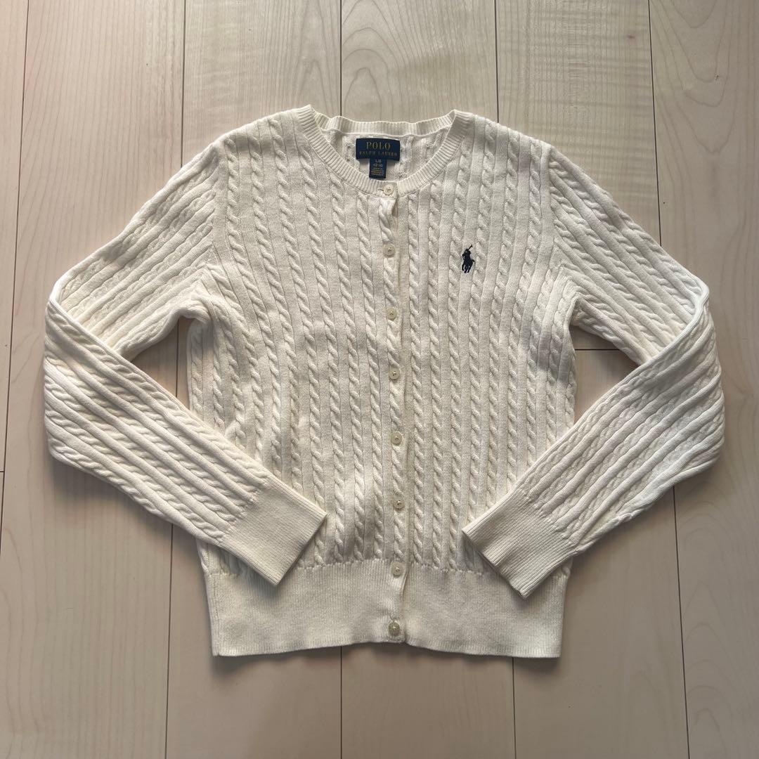 ✨️定番大人気✨️POLO ラルフローレン ケーブル ニット カーディガン ホワイト