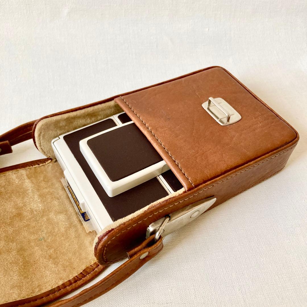 美品 Polaroid SX-70 白茶 整備済 レザーケース付き ポラロイド