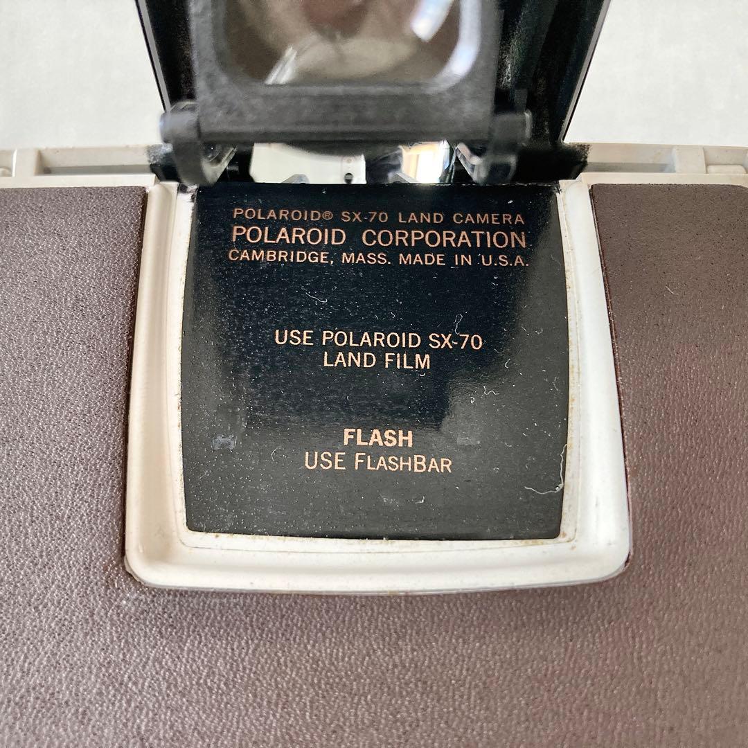 美品 Polaroid SX-70 白茶 整備済 レザーケース付き ポラロイド