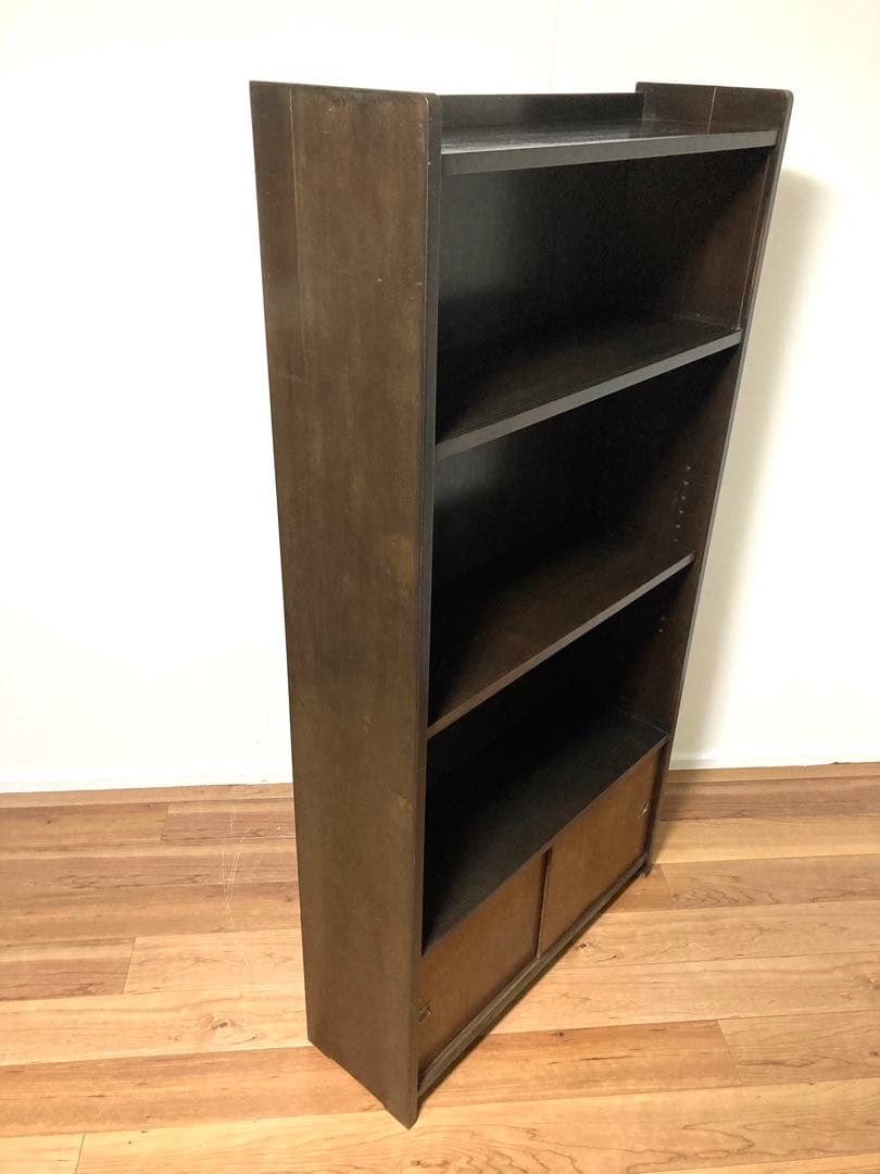 【メンテ済み】大きなビンテージの木製本棚　中板2枚可変　高さ167cm