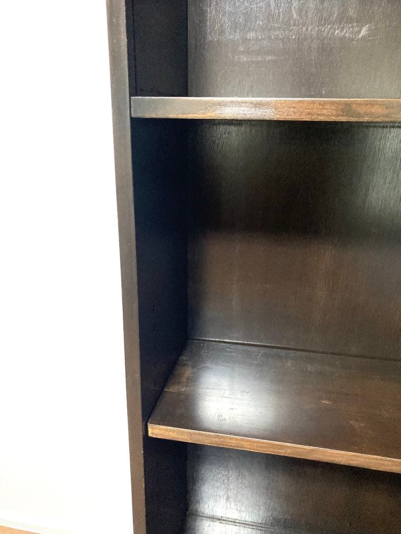 【メンテ済み】大きなビンテージの木製本棚　中板2枚可変　高さ167cm