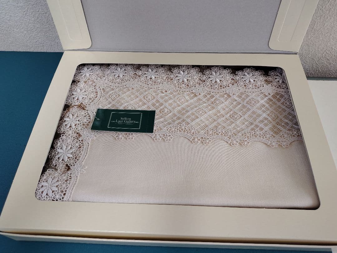 新品未使用、テーブルセンターセルコン、綿麻混、ドイツ製 サイズ違い2枚セット