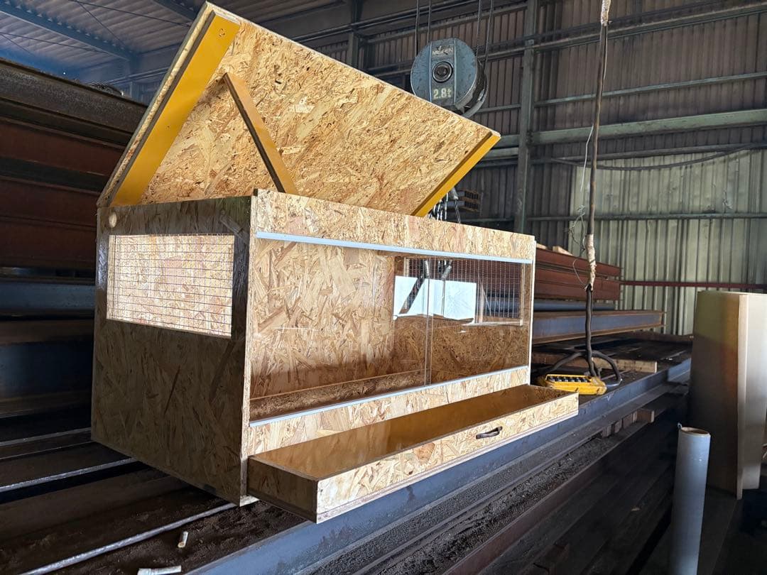 爬虫類ケージ　90×45×45 引き出しタイプ　サイド金網　天板蝶番、取手付き