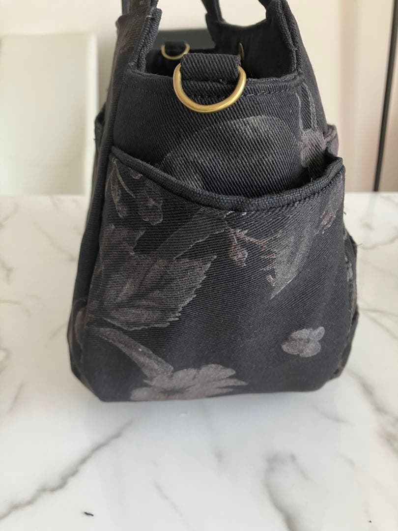 851 ピエロ　花柄デニムリメイクバック　ハンドメイド 3点