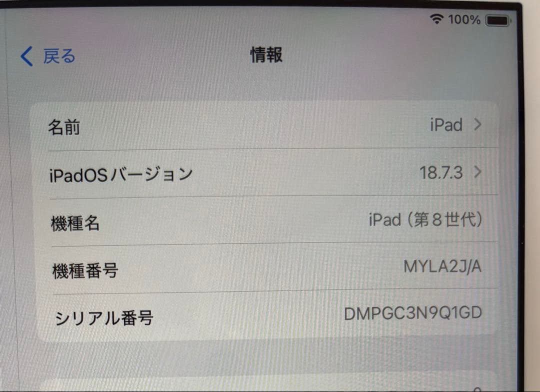 Apple iPad (第8世代) 32GB⭐︎Wi-Fiモデル⭐︎充電器付き