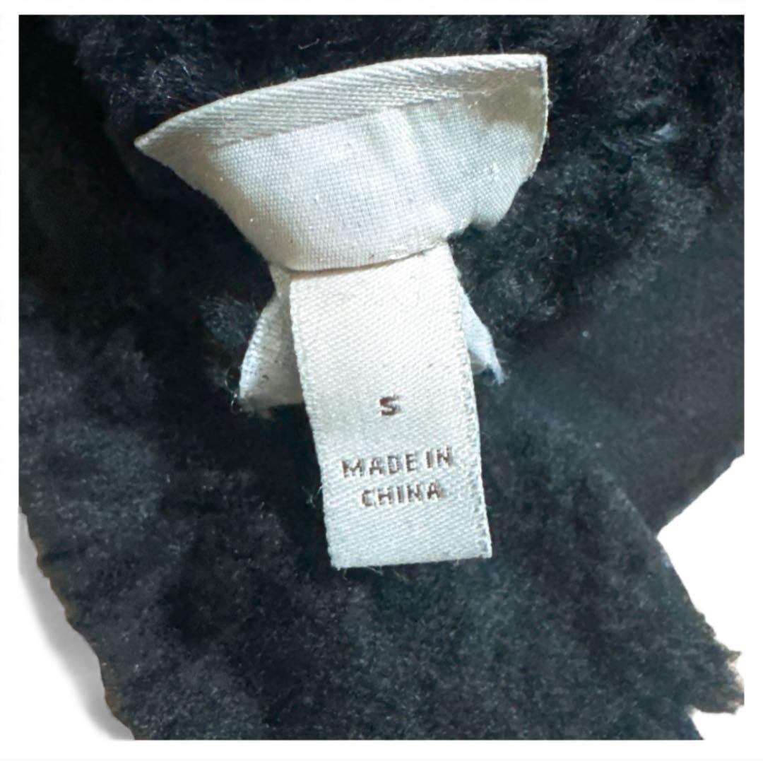 【UGG アグ】カフグローブ シープスキン ムートン手袋 S ロゴ レザー ボア