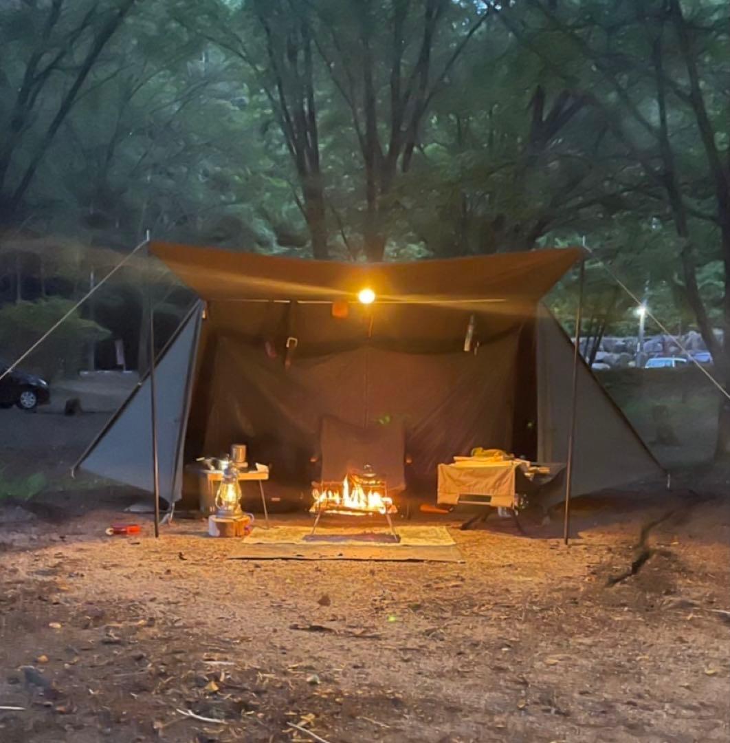 取説付《テンマク大炎幕・DX仕様》二股フレーム＋棟ポールセット　快適空間楽々設営