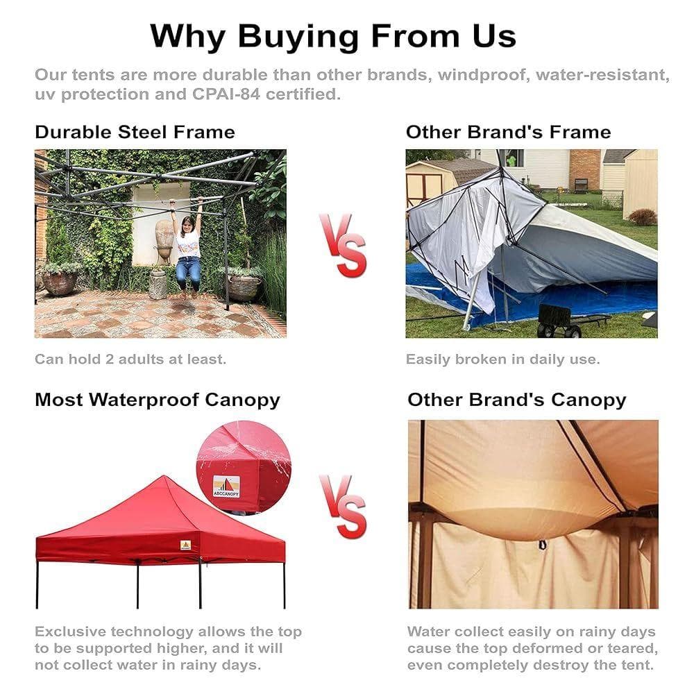 ABCCANOPY タープテント 3mx3m 2.5mx2.5m 横幕ブラック