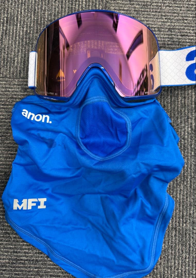 anon. ゴーグル ブルーミラー レンズ 収納袋付き