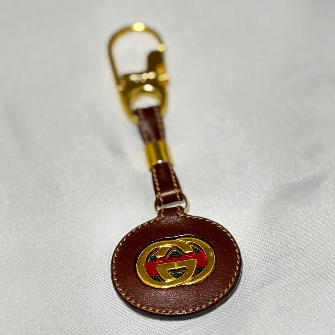晴*様 GUCCI イタリア製 正規品 ヴィンテージ レザーキーホルダー 箱付き