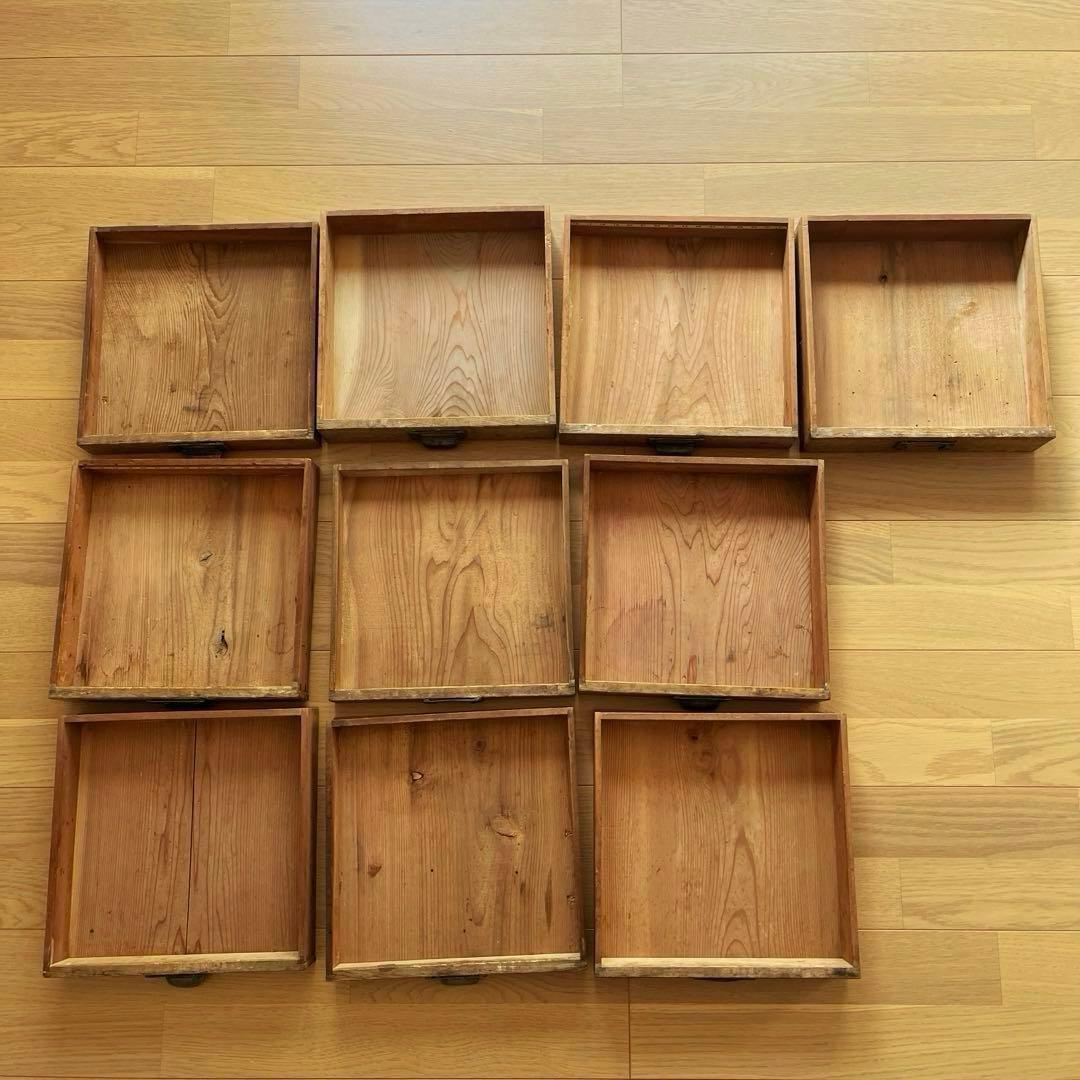 古道具　小引き出し　10杯　木製　小物入れ アンティーク