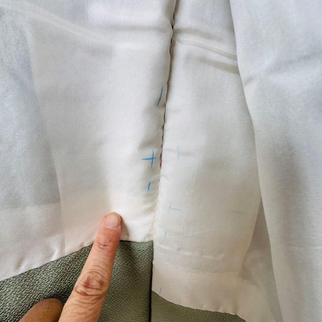 超美品　正絹　現代　広襟　訪問着　付け下げ　着物　160裄64 縮緬　汕頭刺繍